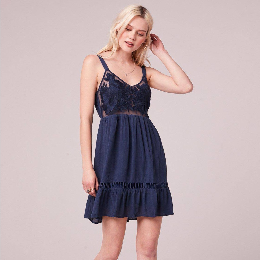 Nwt B.O.G Collective Lecce Dress In Navy